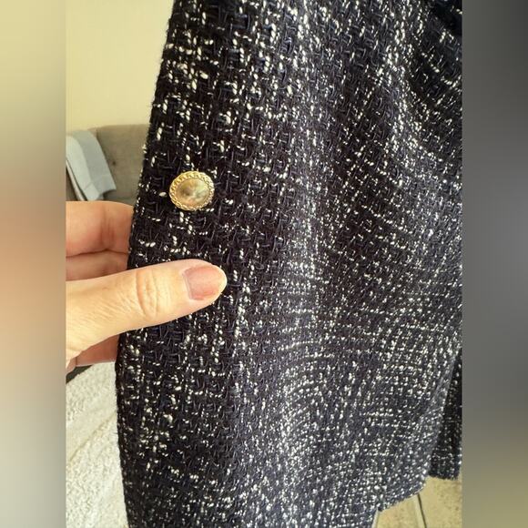 Maje Tweed Skort Skirt Shorts Navy Blue Size 40 Large EUC - Picture 7 of 10